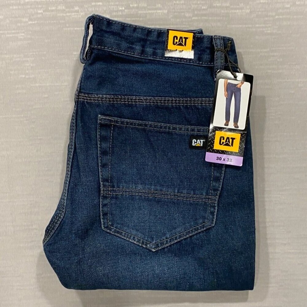 CAT Caterpillar Rigid Work Jeans Mens 30 x 32 Tough 100% Cotton Denim Pants